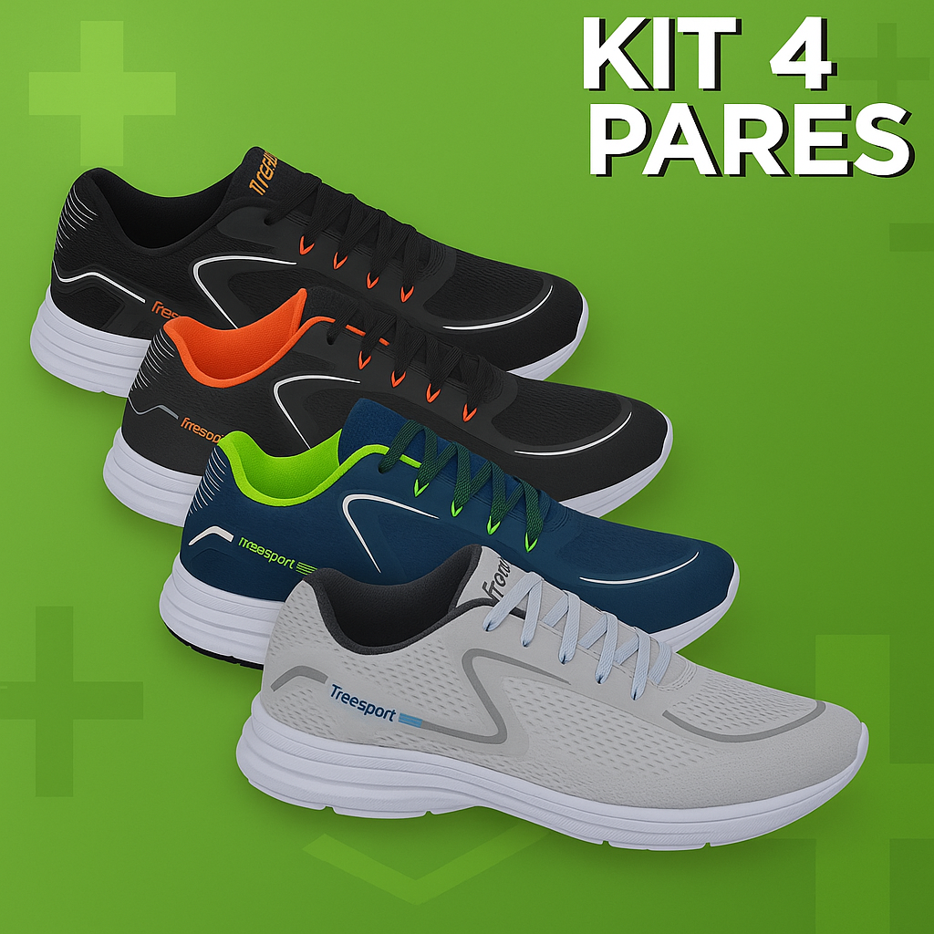 Kit 4 Pares Tênis Esportivos Masculino